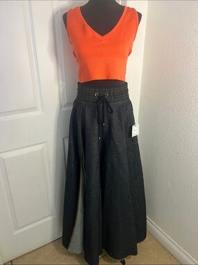 J.Bailey high-Waist Jean Maxi Skirt with Drawstring Waist